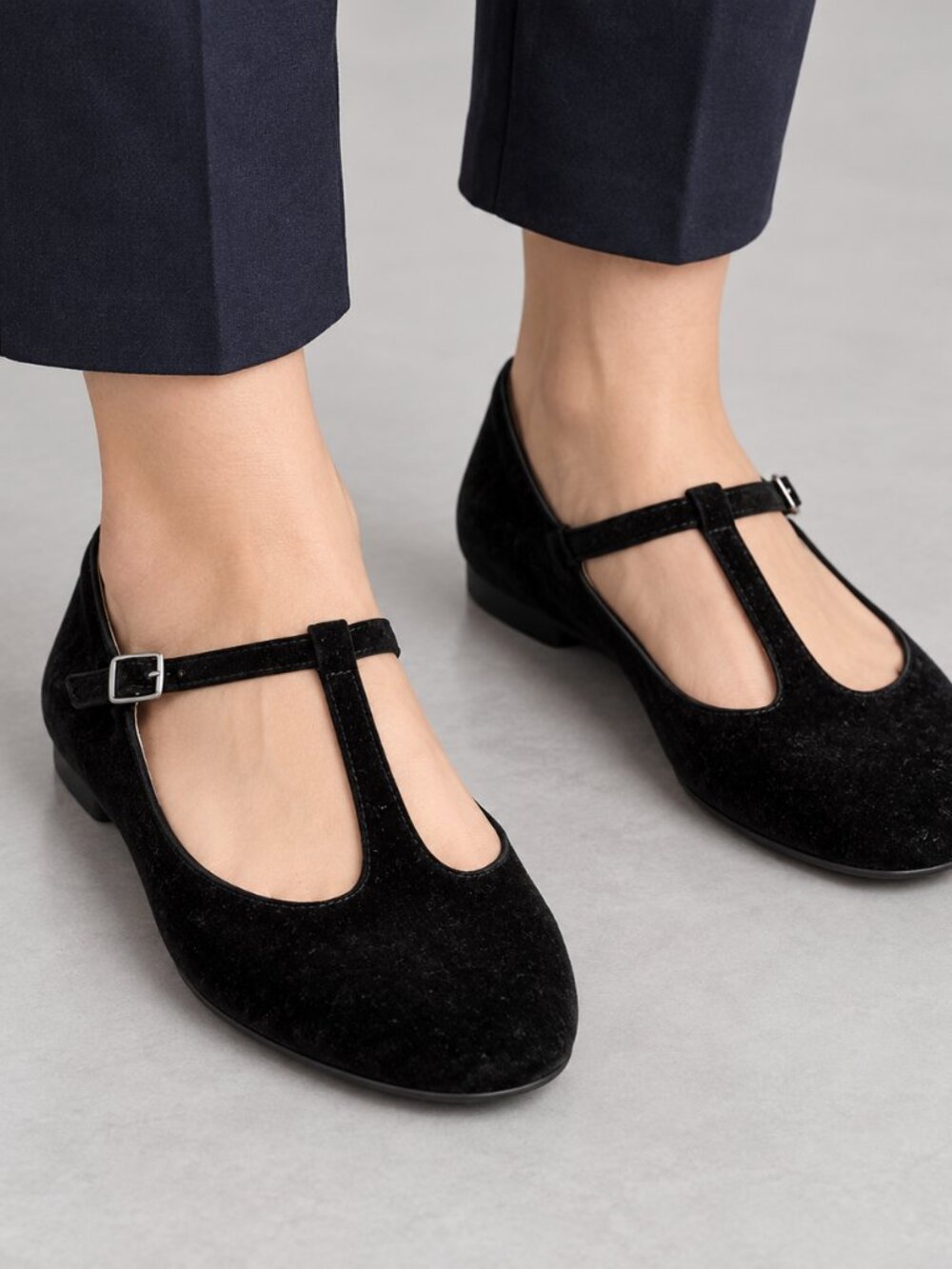 Cityclassified Black T-Strap Loafers